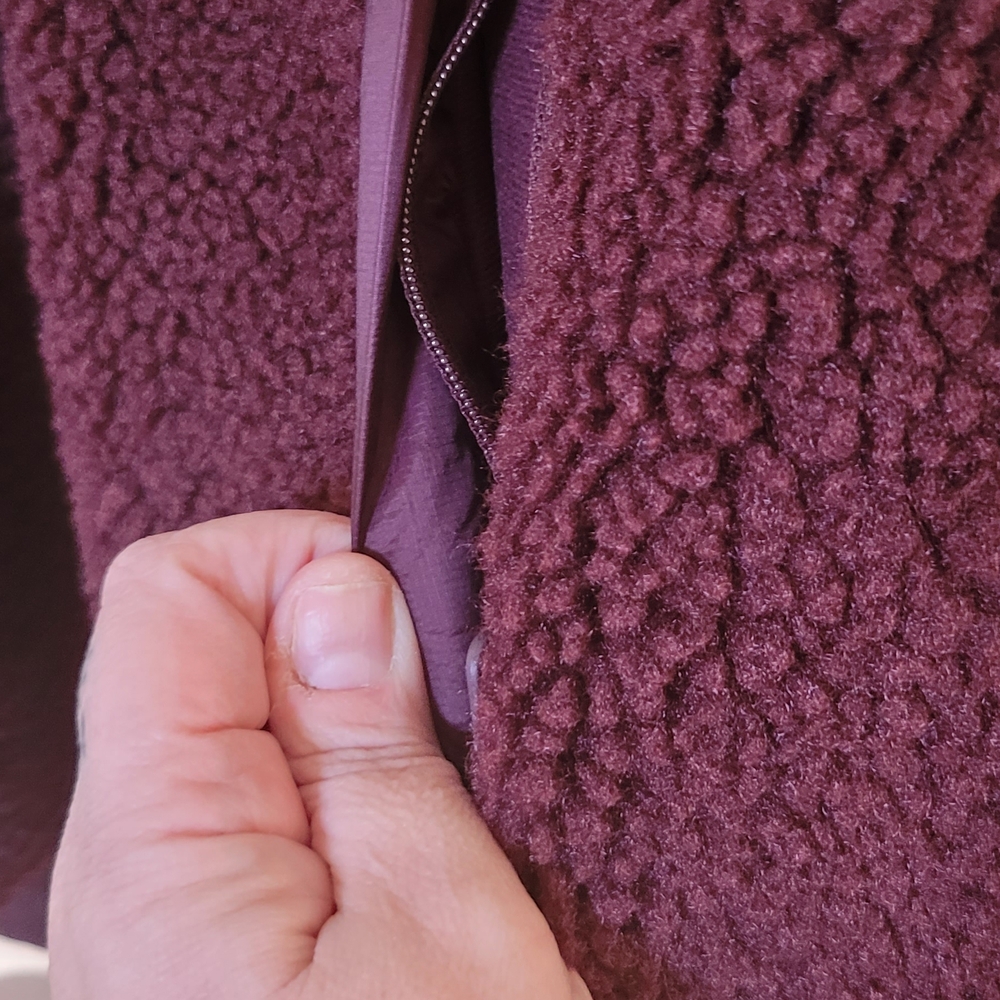 NWOT Athleta Burgundy Fleece Pullover - Picture 6 of 12